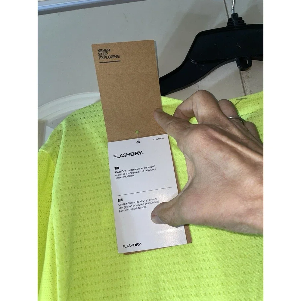 The North Face FlashDry Mesh Performance Tee Mens S LED Yellow NWT